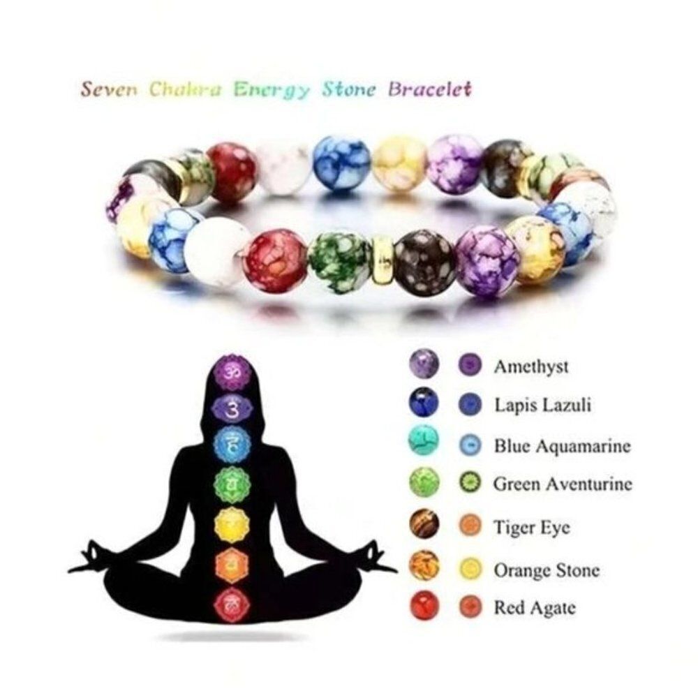7 Chakra Reiki Healing Bracelet Yoga Balance Energy Beads